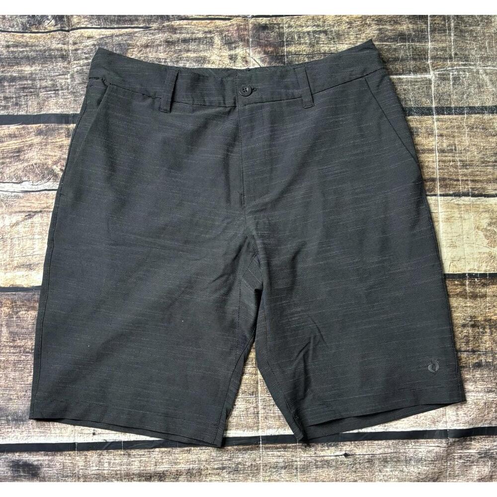 Hang Ten Hybrid Shorts Mens 32 Black Stretch Drawstring
